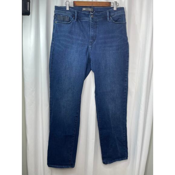 Levi's denim blue jeans women's size 16 512 Straight Leg * FLAW - see descri * - Picture 9 of 14